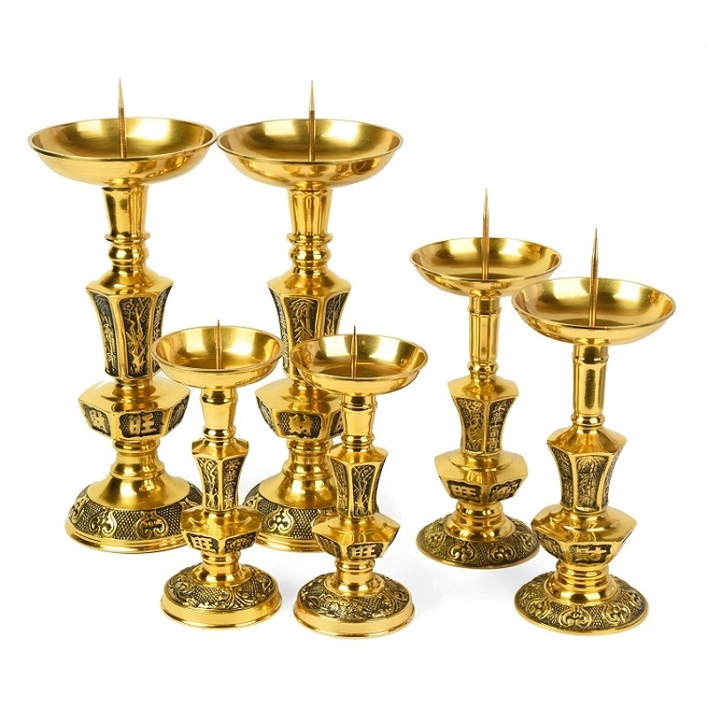 Candle Supplies Luxury - Sepasang tempat lilin kuningan yang mewah