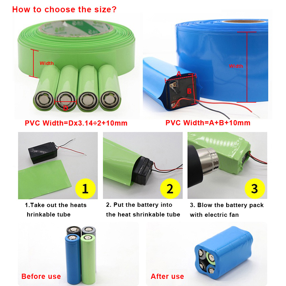 1meter 18650 Lipo baterai PVC  - Shrink Sleeve Pvc ulasan dan harga